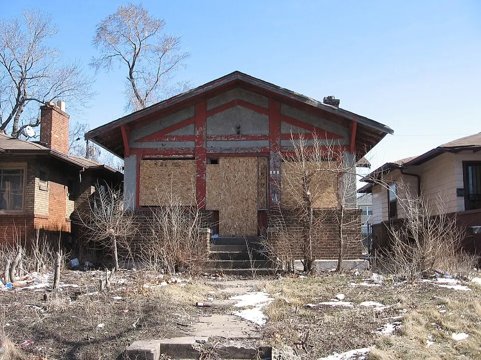 A boarded up home in the Ambridge neighbourhood of Gary, Indiana